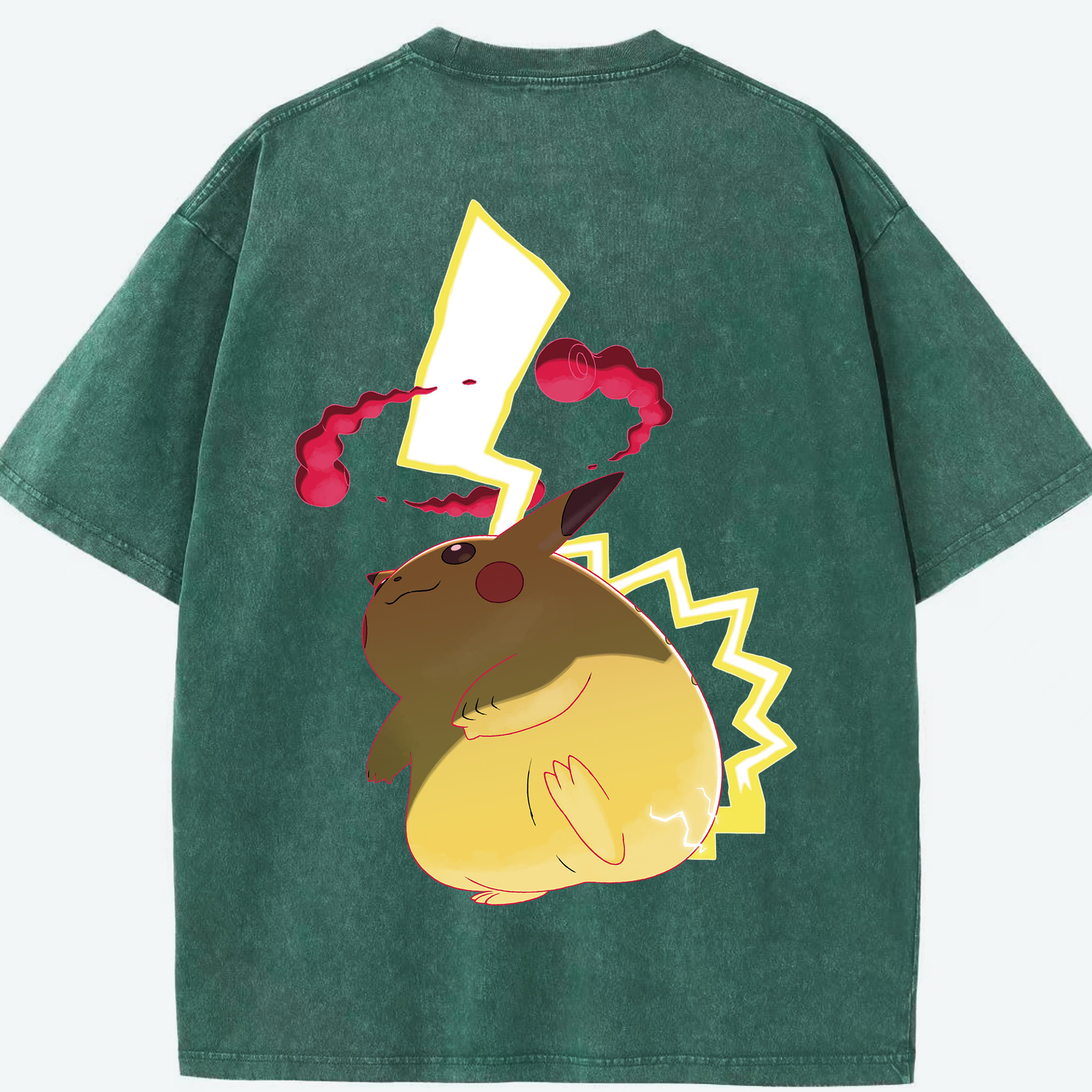 （画像用） ポケットモンスター Pokémon 綿100% ヴィンテージ風 半袖Tシャツ（背面プリント）